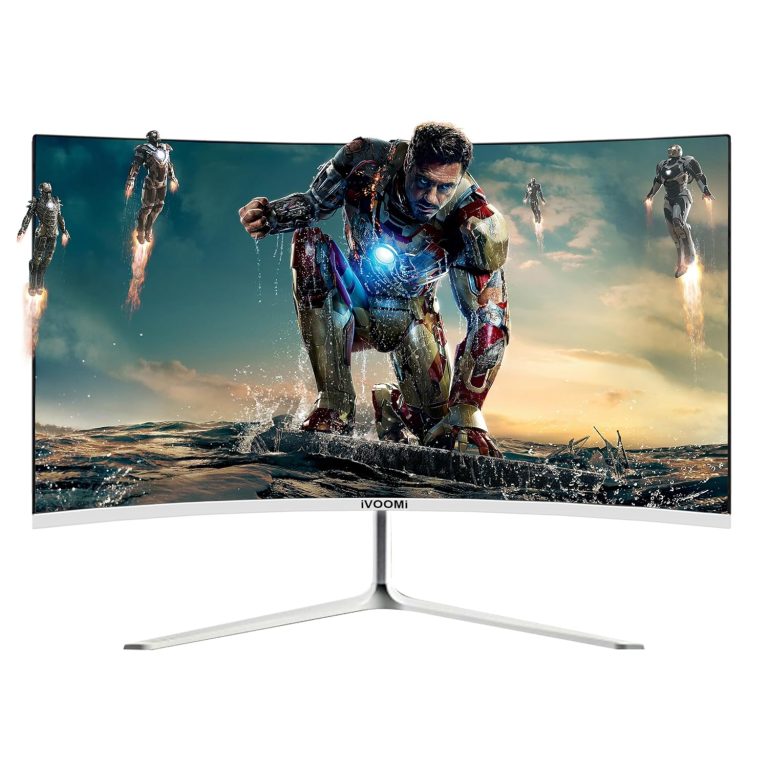 iVOOMi 24 Inch (60.45 cm) Ultra Slim Curve FHD Monitor for PC with 75Hz Refresh Rate, 1920 x 1080 Pixels, 16.7M Colors, Bezel-Less Design, Flicker Free, Best for Gaming -14 Months Warranty